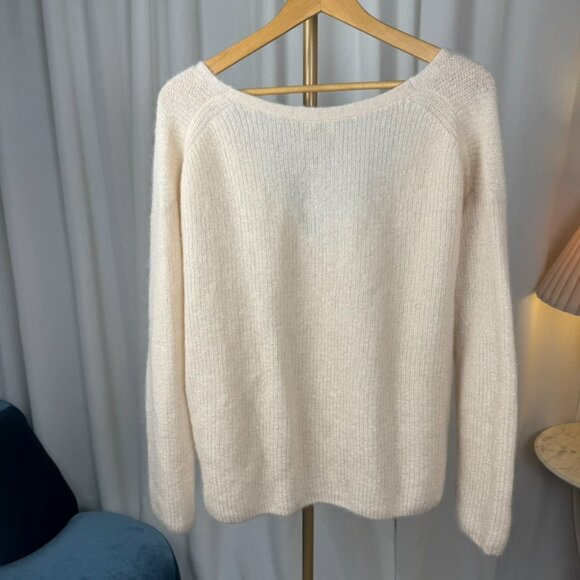 Aritzia Front to Back Reversible Mohair/Alpaca Cardigan in Cream sz Large - Picture 3 of 10